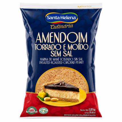 Amendoim Torrado Moído Sem Sal Santa Helena 1,01kg para Receitas e Confeitaria Chocolandia