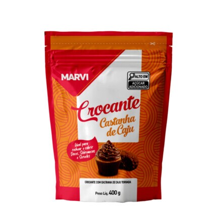 Castanha de Caju Crocante Marvi Fino 400g para Confeitaria Chocolandia