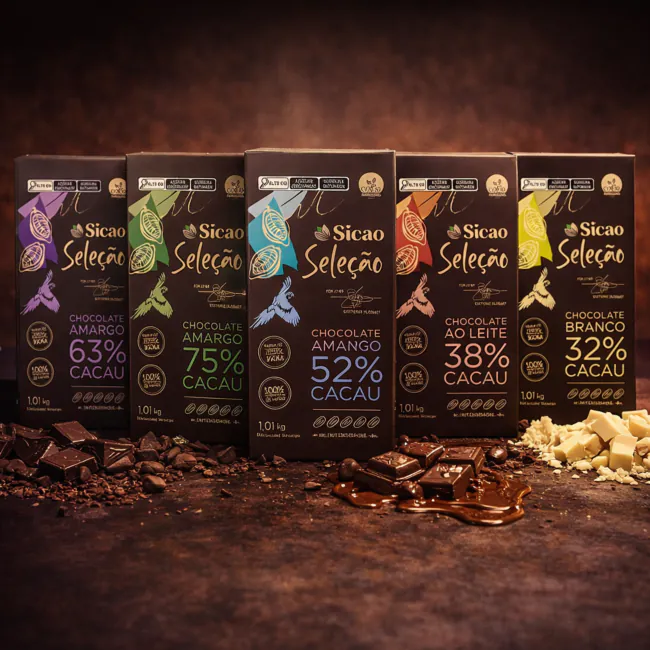 Chocolate em Gotas Branco Seleção 32% Cacau Sicao 1,01kg para