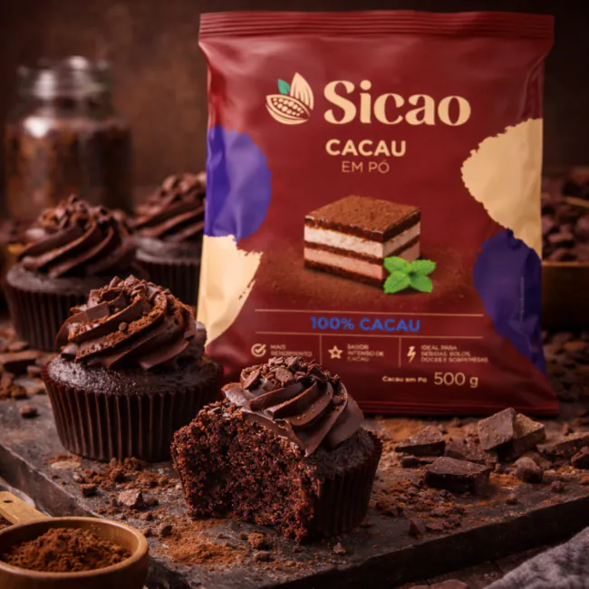 Cacau em Pó 100% Sicao 500g | Chocolândia