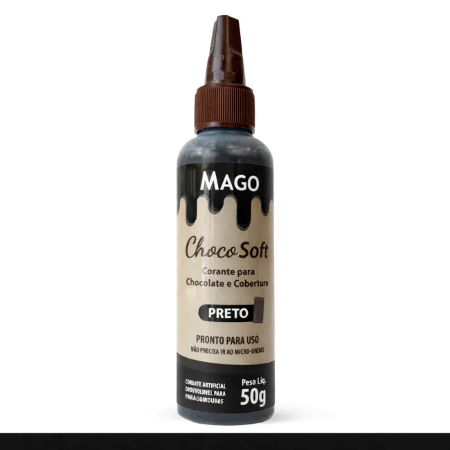 Corante para Chocolate Soft Preto Mago 50g | Chocolândia