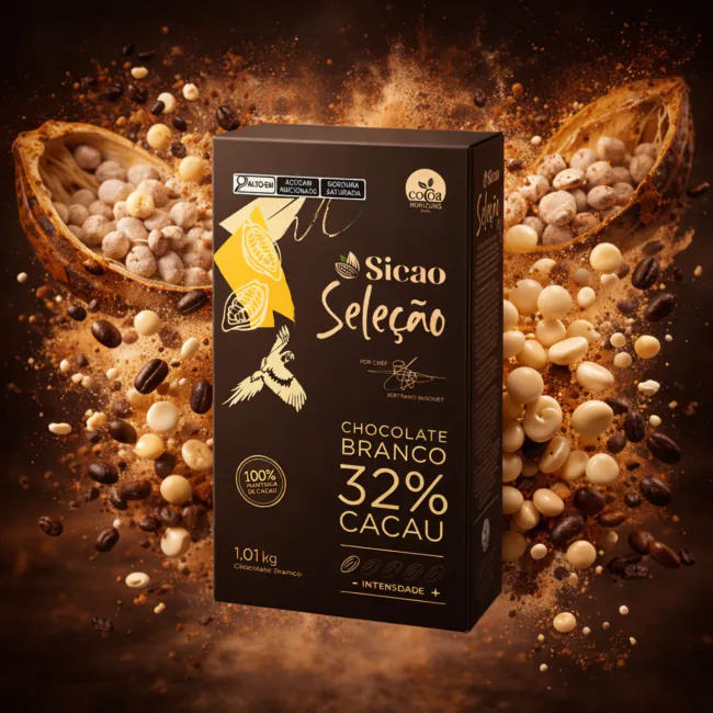 Chocolate em Gotas Branco Seleção 32% Cacau Sicao 1,01kg para