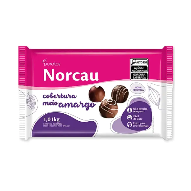 Cobertura Norcau Meio Amargo 1,01kg | Chocolândia