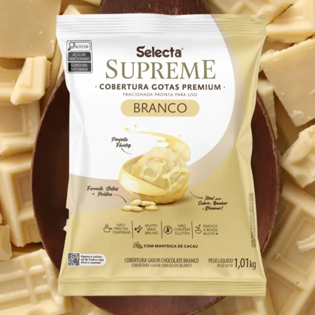 Cobertura Chocolate Branco Supreme Selecta 1,01kg | Chocolândia