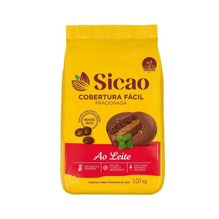 Cobertura Fracionada em Gotas Ao Leite Fácil Sicao 1,01kg