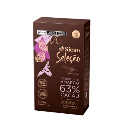 Chocolate em Gotas Amargo Seleção 63% Cacau Sicao 1,01kg