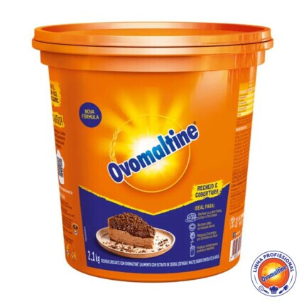 Creme Crocante Ovomaltine 2,1kg Recheio e Cobertura Profissional para Confeitaria Chocolandia
