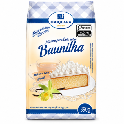 Mistura para Bolo de Baunilha Itaiquara 390g Fácil Preparo Chocolandia