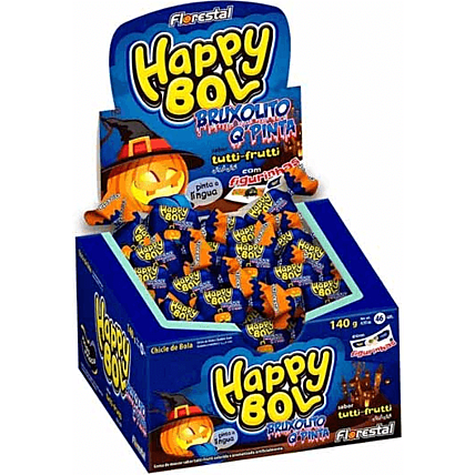 Chiclete Happy Bol Bruxolito Q'pinta Tutti Frutti Florestal 140g