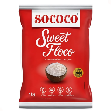 Coco Ralado Sweet Floco Coco Sococo 1kg | Ingrediente Premium para Confeitaria | Chocolândia