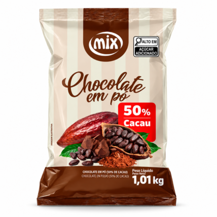 Chocolate em Pó 50% Cacau Mix 1,01kg para Confeitaria Chocolandia