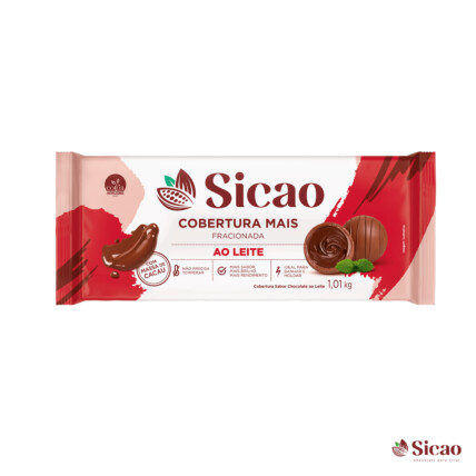 Cobertura Fracionada em Barra Ao Leite Mais Sicao 1,01kg para Confeitaria Chocolandia