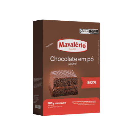 Chocolate em Pó Solúvel 50% Cacau Mavalério 200g