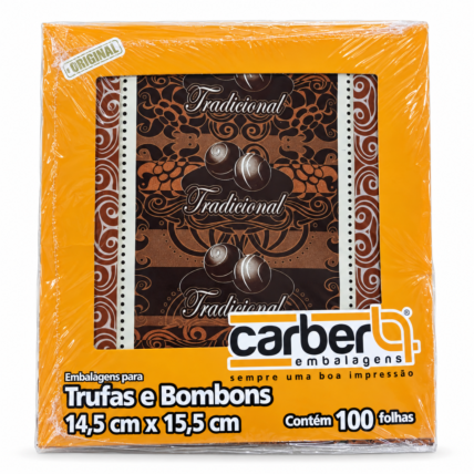 Embalagem para Trufa Tradicional Carber 14,5x15,5cm 100 Unidades Chocolandia