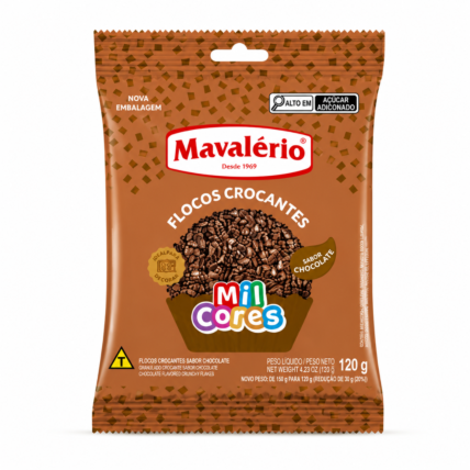 Flocos Crocantes Sabor Chocolate Mil Cores Mavalério 120g Chocolandia
