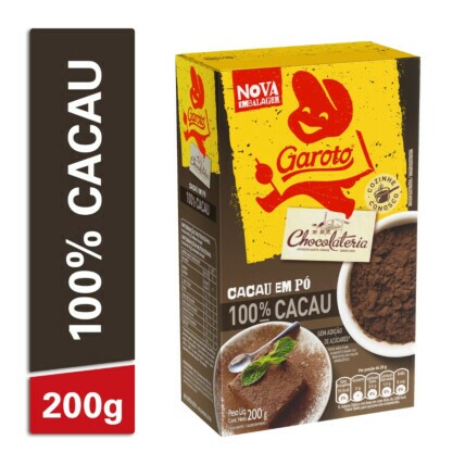 Cacau em Pó Garoto 100% Cacau 200g