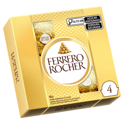 Bombons Ferrero Rocher Caixa 50g 4 bombons para Pascoa - Chocolandia 