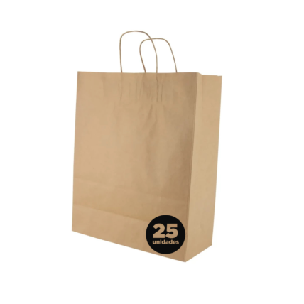 Sacola Kraft Lisa Vinco 32x30x18cm 25un G