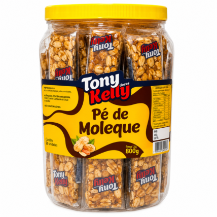 Pé de Moleque Crocante de Amendoim Tony Kelly Pacote 20 Unidades Chocolandia