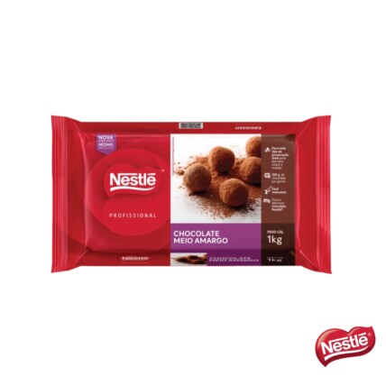 Chocolate em Barra Meio Amargo Nestlé 1kg Profissional para Confeitaria – Chocolandia