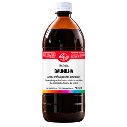 Essência de Baunilha Arcolor 960ml para Confeitaria e Receitas Chocolandia