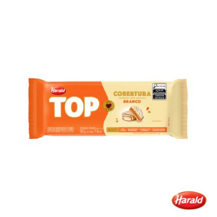 Cobertura em Barra Top Harald Sabor Chocolate Branco 500g para Confeitaria Profissional – Chocolandia