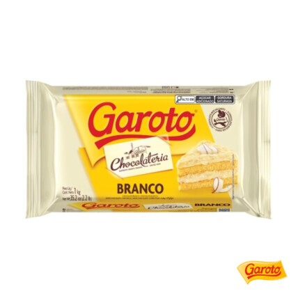 Chocolate em Barra Branco Garoto 1kg para Confeitaria Profissional – Chocolândia