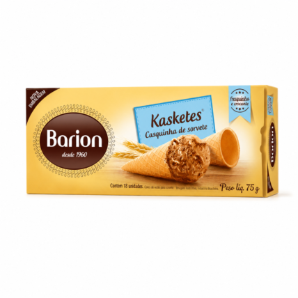 Casquinha para Sorvete Kasketes Barion 75g com 18 Unidades | Chocolandia