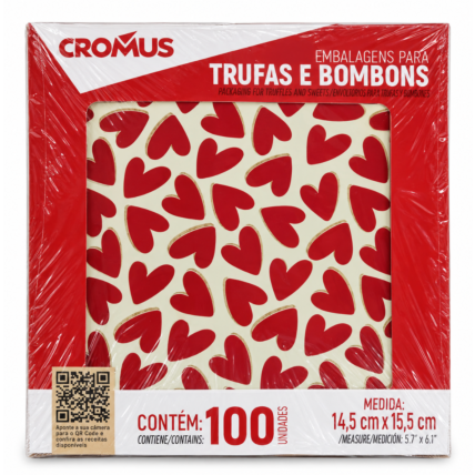 Embalagem para Trufa L'amour Cromus 14,5x15,5cm 100 Unidades Chocolandia