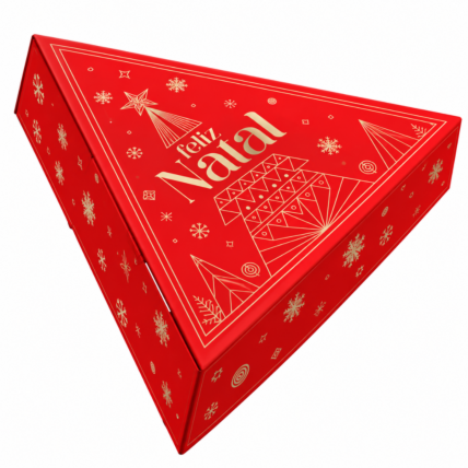 Embalagem Caixa Árvore de Natal para 3 Doces Brilhos de Natal 13,5x13,5x4cm 10un Ideia Chocolandia