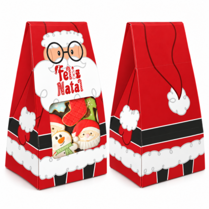 Embalagem Saco Practice com Visor PP Natal Divertido 7,5x5,5x12cm 10un Ideia Chocolandia