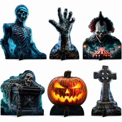 Decoração de Mesa Halloween Regina com 6 Enfeites 20cm Chocolandia
