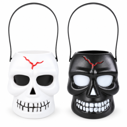Baldinho Caveira Halloween Sortido Preto ou Branco Cromus 1 Un Chocolandia