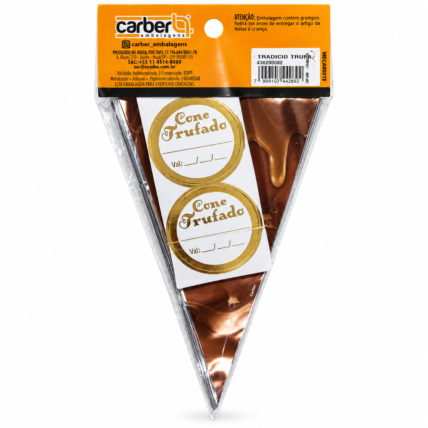 Embalagem para Cone Trufado Tradicional 10x15cm 50 Unidades Chocolandia