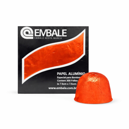 Embalagem de Alumínio Laranja Embale 7,8x7,8 com 300 Unidades | Chocolândia