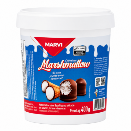 Cobertura Marshmallow Marvi 400g Pronta para Recheios e Sobremesas Chocolandia