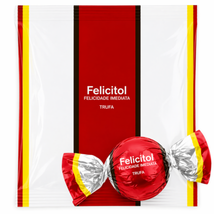 Embalagem Trufa Felicitol Cromus 14,5x15,5cm 100 Unidades para Doces Chocolandia