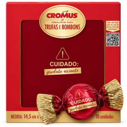Embalagem Trufa Colors Cromus 14,5x15,5cm 100 Unidades para Doces Chocolandia
