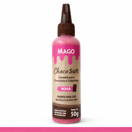 Corante para Chocolate Soft Rosa Mago 50g Lipossolúvel para Confeitaria Profissional Chocolandia