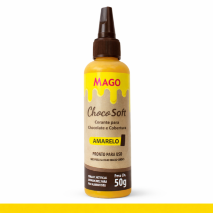 Corante para Chocolate Soft Amarelo Mago 50g Lipossolúvel para Confeitaria Profissional Chocolandia