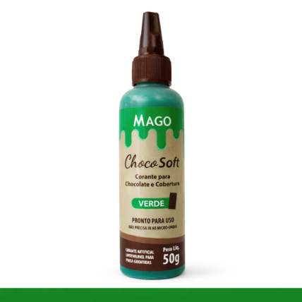 Corante para Chocolate Soft Verde Mago 50g Lipossolúvel para Confeitaria Profissional Chocolandia