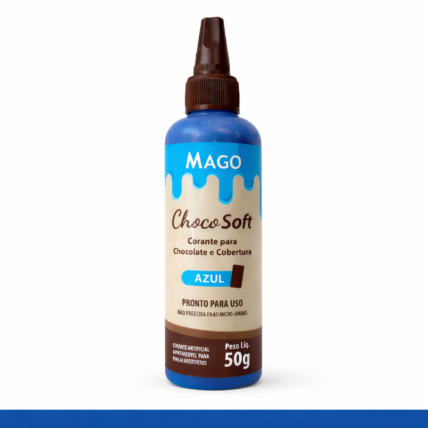 Corante para Chocolate Soft Azul Mago 50g Lipossolúvel para Confeitaria Profissional Chocolandia