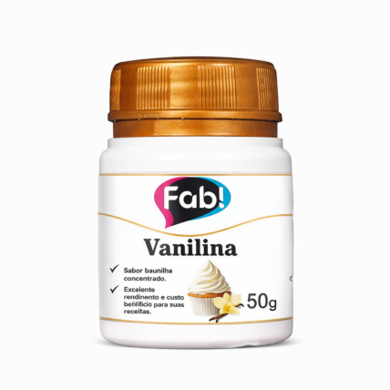 Vanilha Fab 50g para Aromatizar Bolos, Doces e Sobremesas com Sabor Clássico Chocolandia