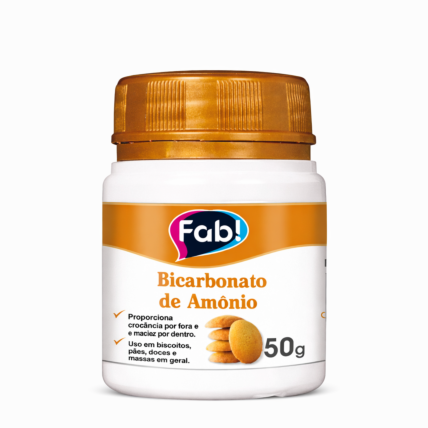 Bicarbonato de Amônia Fab 50g para Biscoitos e Massas Crocantes de Confeitaria Chocolandia