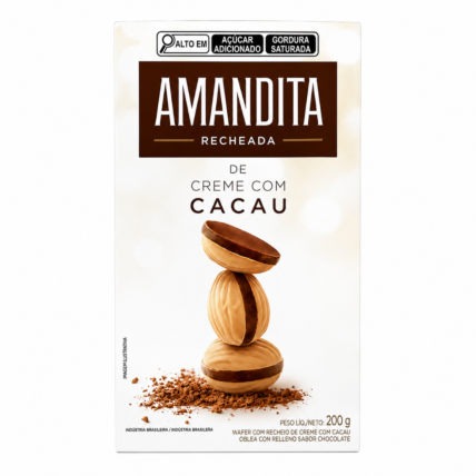 Wafer Amandita Recheado com Creme de Cacau 200g Mondelez Chocolandia