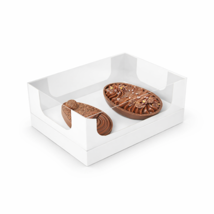 Caixa Encanto Ideia para Mini Ovos de Páscoa 2x50g Branca 10 Unidades Chocolândia