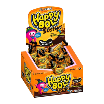 Chiclete Happy Bol Sustoo Tutti-frutti Florestal 140g