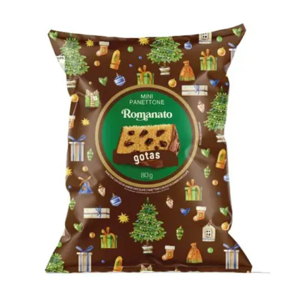 Mini Panetone Gotas Chocolate Romanato 80g
