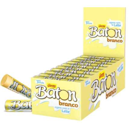 Chocolate Branco Baton Nestlé Tablete 16g Caixa com 30 Unidades – Ideal para Derreter e Confeitar | Chocolândia