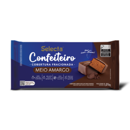 Cobertura Barra Selecta Meio Amargo 1,01 kg – Cobertura Fracionada Profissional | Chocolândia
